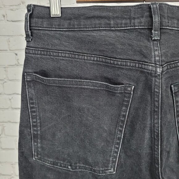 Everlane Black Denim Organic Cotton The Highway Jean Cropped Cut Off 30x22 - Picture 11 of 12